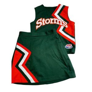 Teen Cheerleader Uniform Halloween Costume STORMS Miami Hurricanes Colors 30x24"